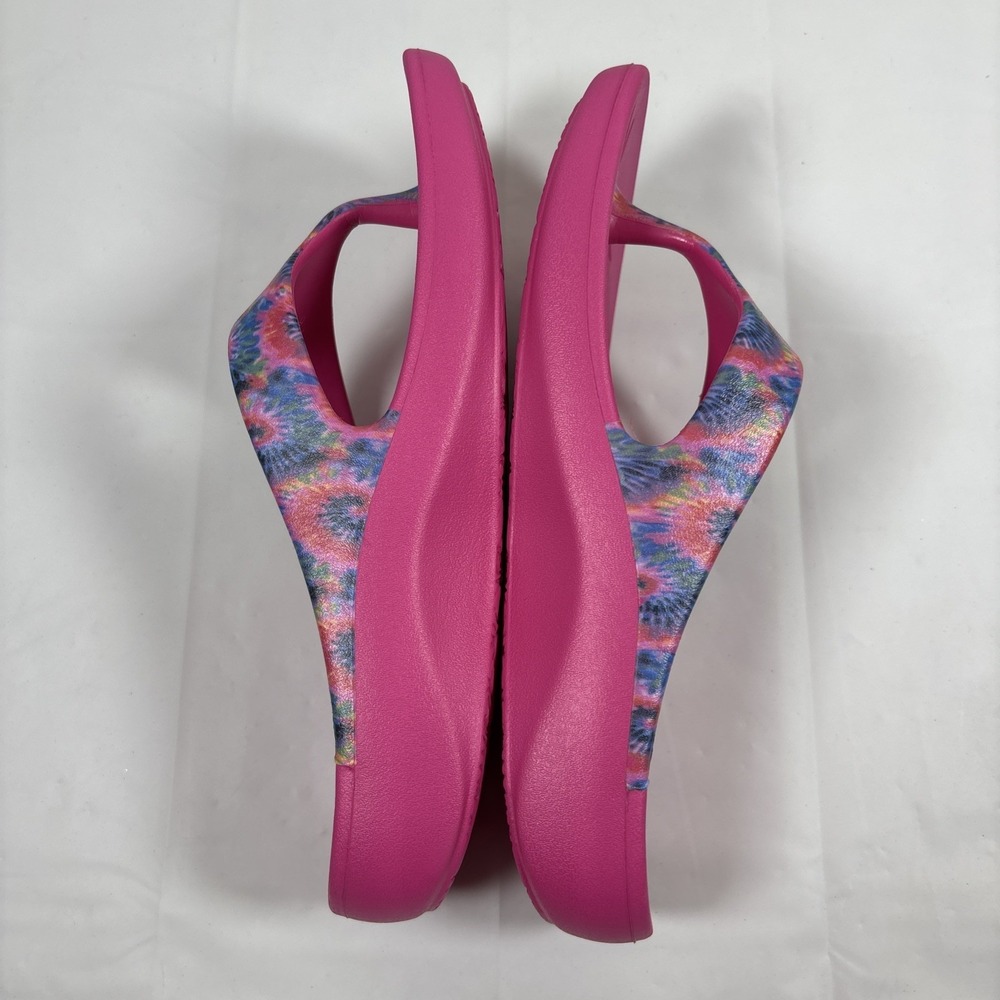 Alegria Womens 37 Ode Blast Off Bold Pink Rubber Thong Flip Flops Tie-Dye Sandal - Picture 6 of 10